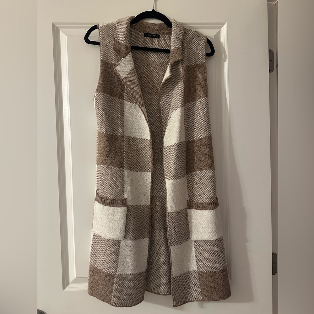 Khaki Plaid Sweater Vest